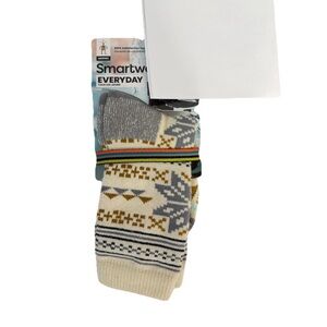 Smartwool Women's Small 3-5.5 Everyday Cozy Lodge Crew NATURAL Merino Wool